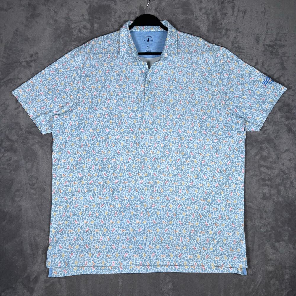 Johnnie-O Top Shelf “Briley” White Eagle Golf Club Polo Shirt Men’s XL UPF 50